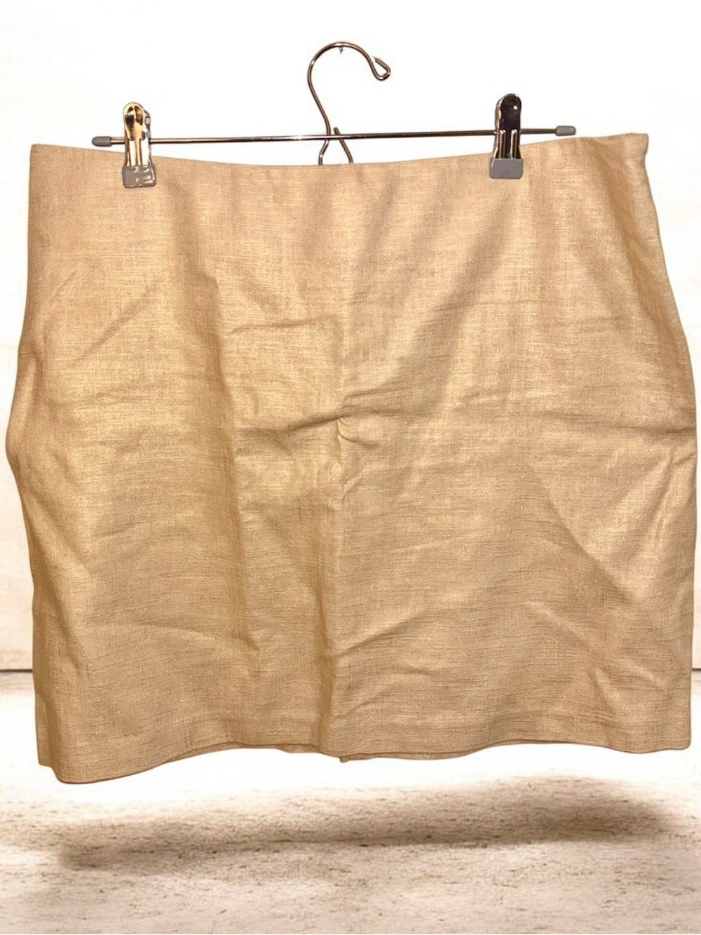 New York & Company Metallic Gold Mini Skirt